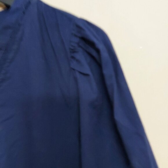 J.Crew Blue V-neck Mini dress With Trim in Navy Boho Peasant Size Small - Picture 10 of 16